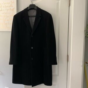 Calvin Klein wool cashmere pea coat black size 40R casual classic‎ mid length